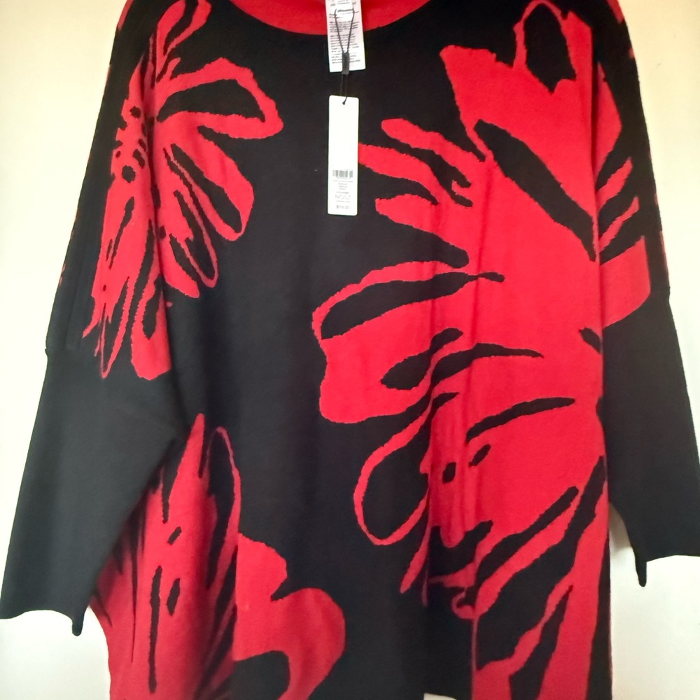 Black snd red poncho